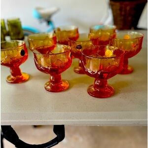 Vintage Tiffin Franciscan Cabaret Amber Sherbet Dessert Glasses - set of 8